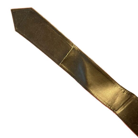 Vintage 80s Karl Lagerfeld Red Patent Leather Crossover Belt size XS - Picture 8 of 9